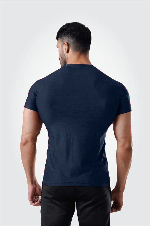 Muscle Texture Tee-Navy