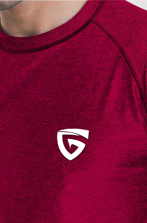 Gravity Long Sleeves Tee-Burgandy
