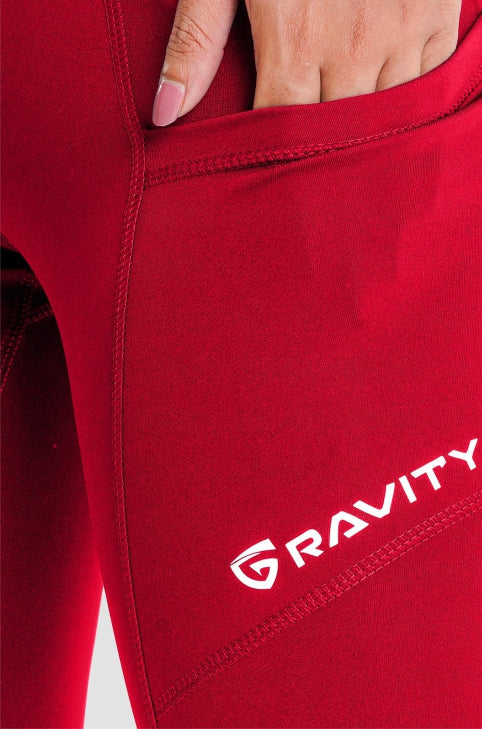 High Waisted Leggings -Red