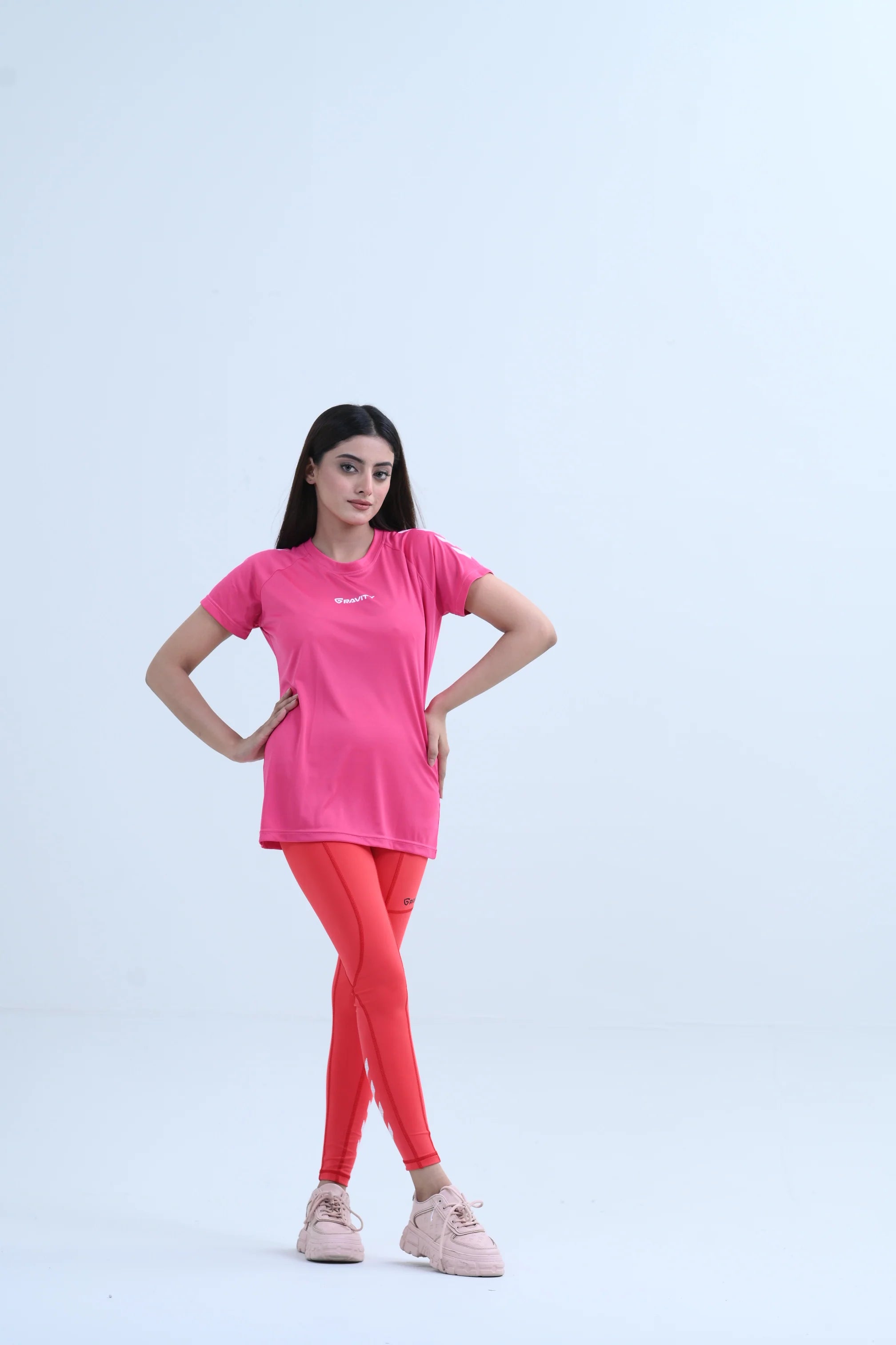 Essential Workout Tee-Pink