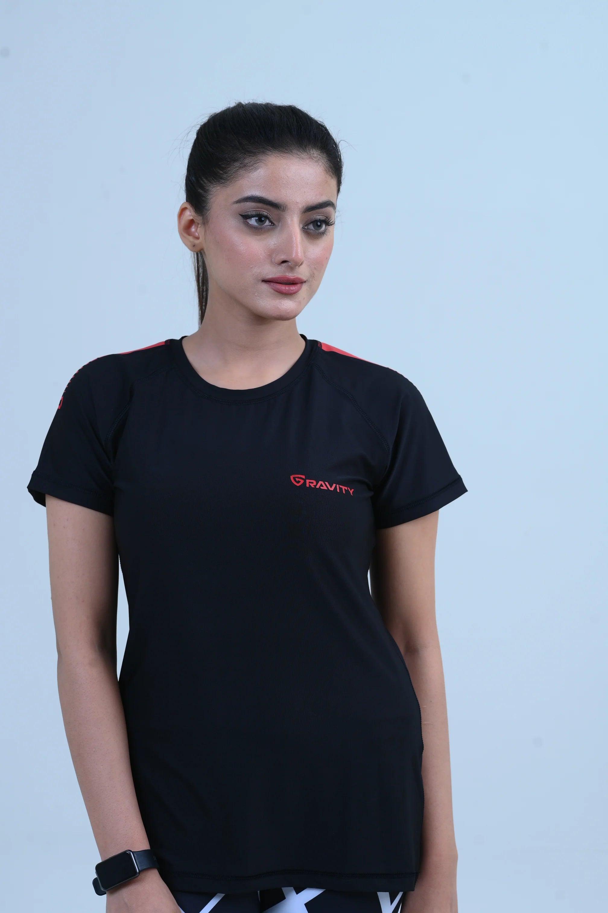 Ladies Camo Tee-Black