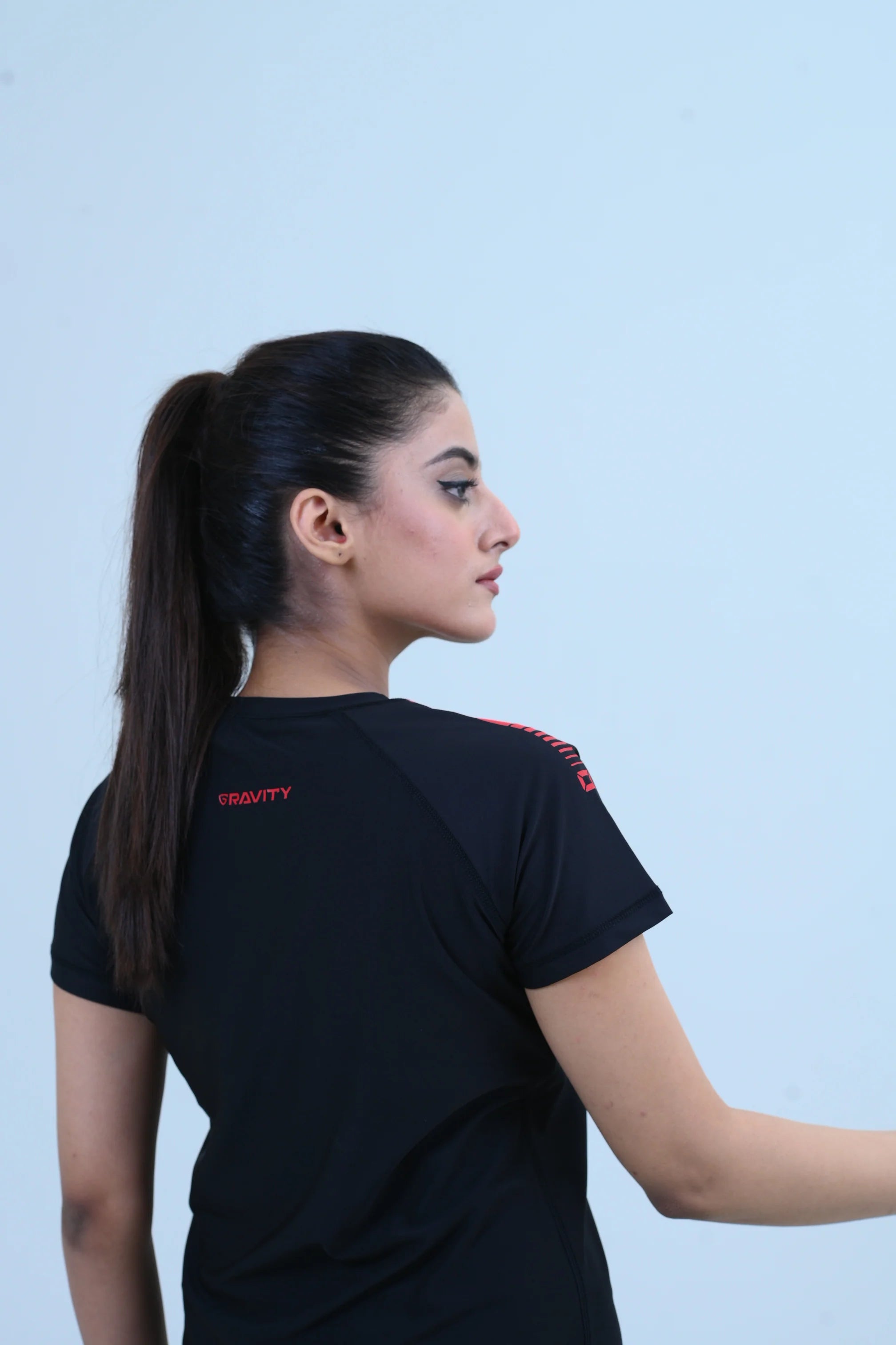 Ladies Camo Tee-Black