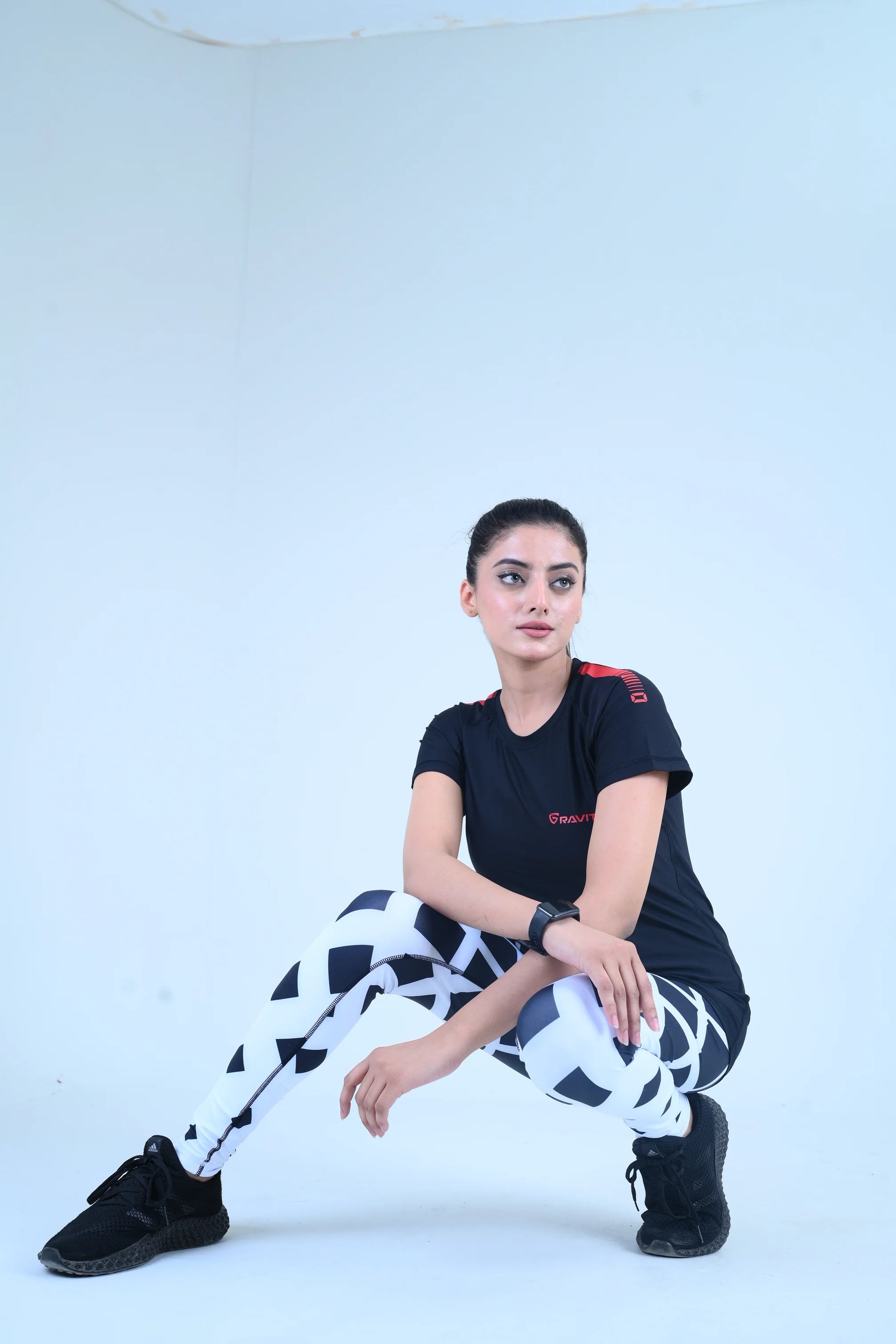 Ladies Camo Tee-Black